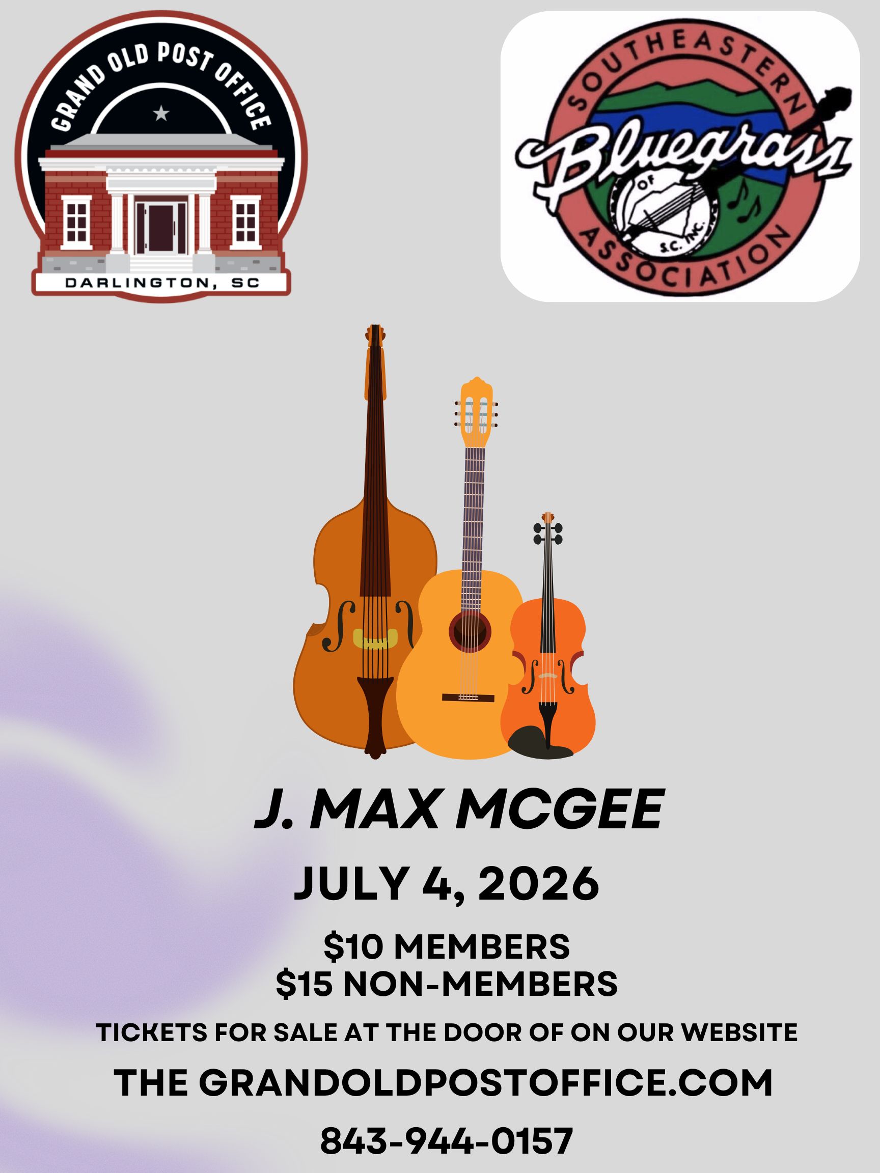  SEBGA Concert Featuring J Max McGee July 4th