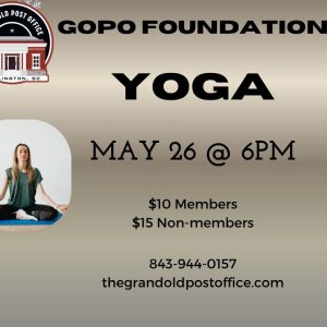 GOPO Foundation Presents Yoga with Susan Weesner May 26, 2026 at 6PM