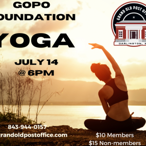 GOPO Foundation Presents Yoga with Susan Weesner July 14,2026 at 6PM