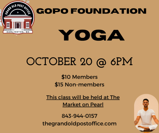 Yoga October 20th at Market on Pearl